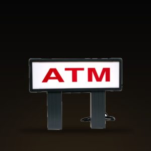 Red and White ATM Topper for Tranax/Genmega